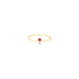 Azalea ring gold ruby diamonds