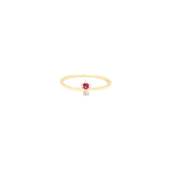 Azalea ring gold ruby diamonds