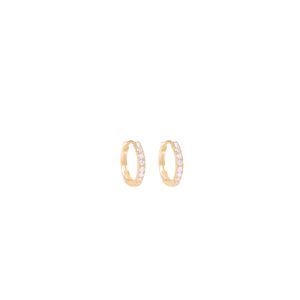 juno small hoops white diamonds gold alveare jewelry