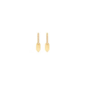 echo short earrings white diamonds gold alveare jewelry