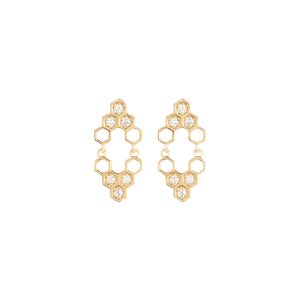 Honeycombs Mirall earrings gold alveare jewelry