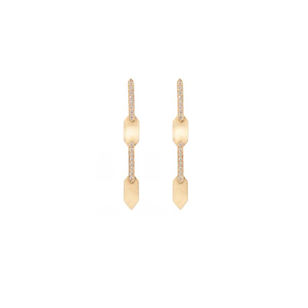 echo medium earrings white diamonds gold alveare jewelry