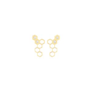 Wing earrings gold alveare jewelry