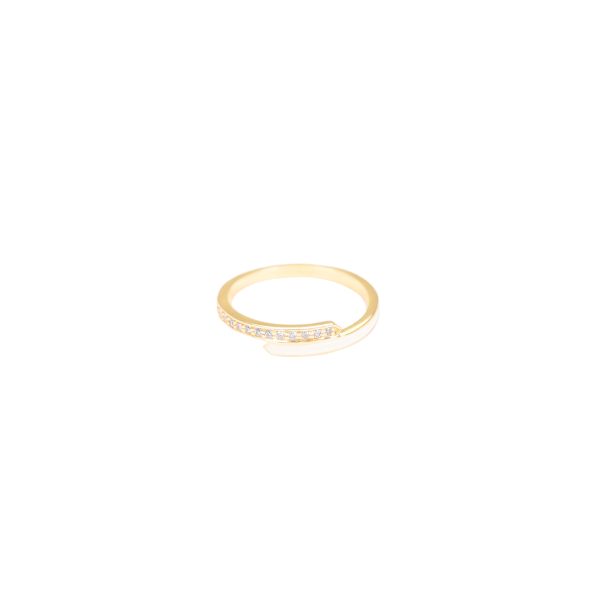 echo ring white diamonds enamel gold alveare jewelry