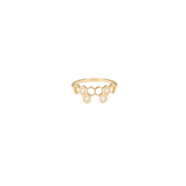 crown ring gold alveare jewelry